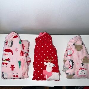 Carter’s 12 mo girls fleece footed Christmas / holiday Jammie’s